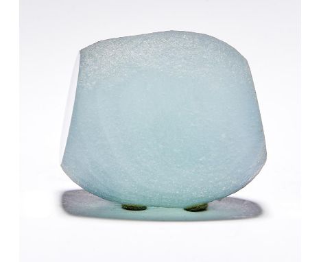 Blanthorn, Brian Glaskieselstein (Manchester 1957-2012) Mehrschichtig laminiertes Glas, zwei Scheiben mit blauen und schwarze