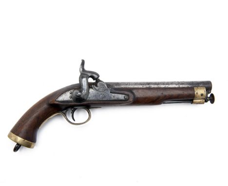 A .650 PERCUSSION SERVICE-PISTOL, UNSIGNED, MODEL 'EAST INDIA CO. LANCER'S TYPE', no visible serial number,circa 1848, with r