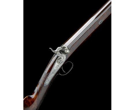 COOK, BATH A GOOD CASED 14-BORE PERCUSSION SINGLE-BARRELLED SPORTING-GUN, no visible serial number,circa 1840, with rebrowned