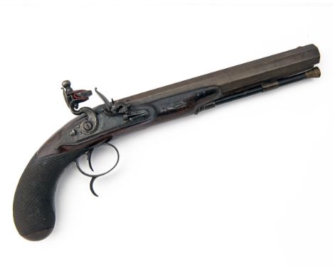 JOHN MANTON, LONDONA FINE 25-BORE FLINTLOCK DUELLING-PISTOL, serial no. 3609,for 1801, with browned octagonal 10in. smoothbor