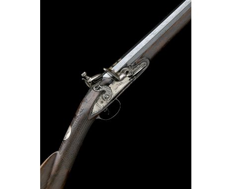 THWAITS, BATHA 12-BORE FLINTLOCK SINGLE-BARRELLED SPORTING-GUN, no visible serial number,circa 1760, with Spanish form re-blu