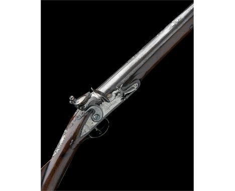 EX W. KEITH NEAL: THWAIT & COOMBS, BATHA FINE 10-BORE FLINTLOCK SILVER-MOUNTED SPORTING MUSKET, no visible serial number,appa