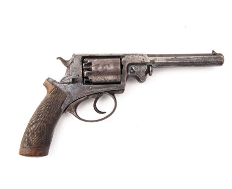 R. ADAMS, LONDONA 54-BORE PERCUSSION DOUBLE-ACTION REVOLVER, MODEL 'ADAM'S PATENT', serial no. 100113C,circa 1860, with octag