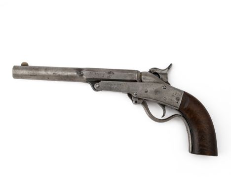 MASSACHUSETTS ARMS, USAA MOST UNUSUAL .50 PERCUSSION BREECH-LOADING SINGLE-SHOT PISTOL, MODEL 'MAYNARD'S PATENT', no visible 