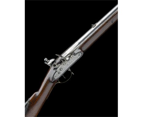 H. NOCK, LONDONA RARE .650 FLINTLOCK RIFLED VOLUNTEER CARBINE WITH ENCLOSED SCREWLESS LOCK, serial no. 11,circa 1800, with oc