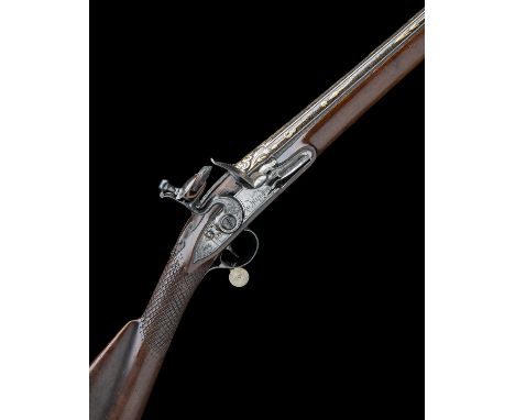 EX W. KEITH NEAL: G: HERIOT, EDINBURGHA MAGNIFICENT 16-BORE FLINTLOCK SPORTING-RIFLE WITH GILT DETAIL TO BARREL, no visible s