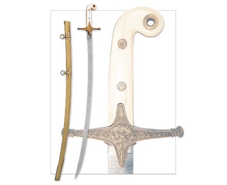 CATERS, LONDONA BRITISH GENERAL OFFICER'S MAMELUKE-HILTED DRESS-SWORD WITH IVORY GRIP,circa 1880, with curving 30 1/2in. hatc