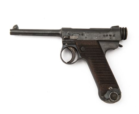 NAMBU, JAPANAN 8mm (NAMBU) SEMI-AUTOMATIC SERVICE PISTOL MODEL 'TYPE 14', serial no. 58342,circa 1930, with round 4 1/2in. si