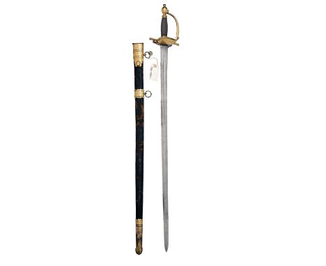 D. EGG, LONDONA GOOD 1796 PATTERN HEAVY CAVALRY OFFICER'S SWORD,with straight 34in. double-edged blade, short blind fuller to