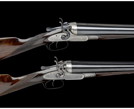 W.W. GREENERA COMPOSED PAIR OF 12-BORE 1874 PATENT 'TREBLE WEDGE FAST' TOPLEVER HAMMERGUNS, serial no. 19332 / 22149,28in. sl