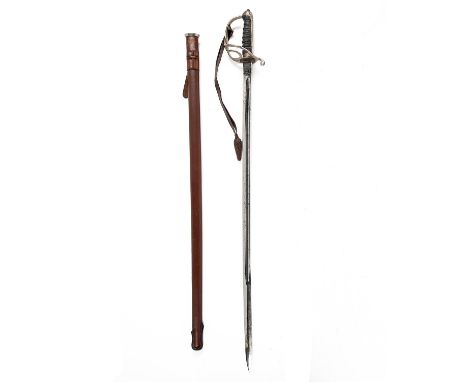 R. GROVES, WOOLWICHA BRITISH 1821 ARTILLERY OFFICER'S SWORD,circa World War One, with slightly curved 34in. polished and clea