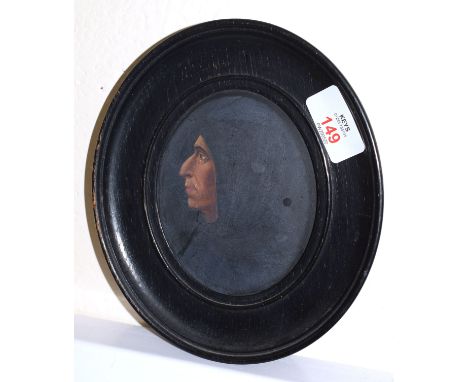   Italian School (Late 19th Century), Portrait of Savonarola wearing a Black Hooded Cloak, oil on panel, 12 x 9cm