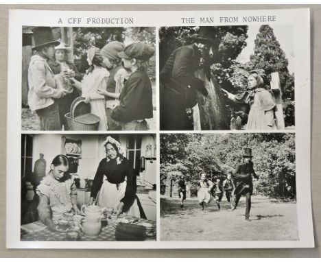 Scene Photographs from The Man From Nowhere, four on a 10" x 8" sheet.  The scenes are described on the back which also featu