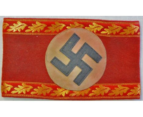 German 1930's Pattern Party Leaders armband, has a faint ink stamp on the back. See Terms and Conditions.