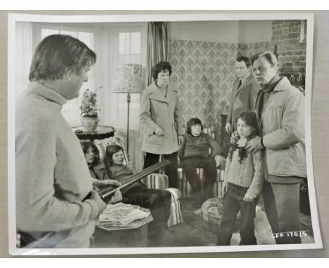 Scene Photograph from The Hostages, 1975, 10" x 8". This scene features Joe Blake (played by Ray Barrett) holding a gun on a 