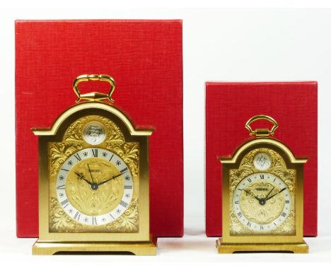 A 1970s Swiss alarm clock by Swiza, the brass case with silvered bezel bearing Roman numerals, incorporating an 8 day alarmed