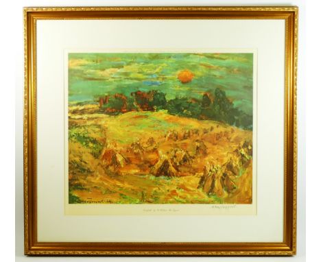 Sir William MacTaggart, (1903-1981), Cornfields, limited edition print, signed in pencil, Fine Arts Trade Guild blind stamp, 