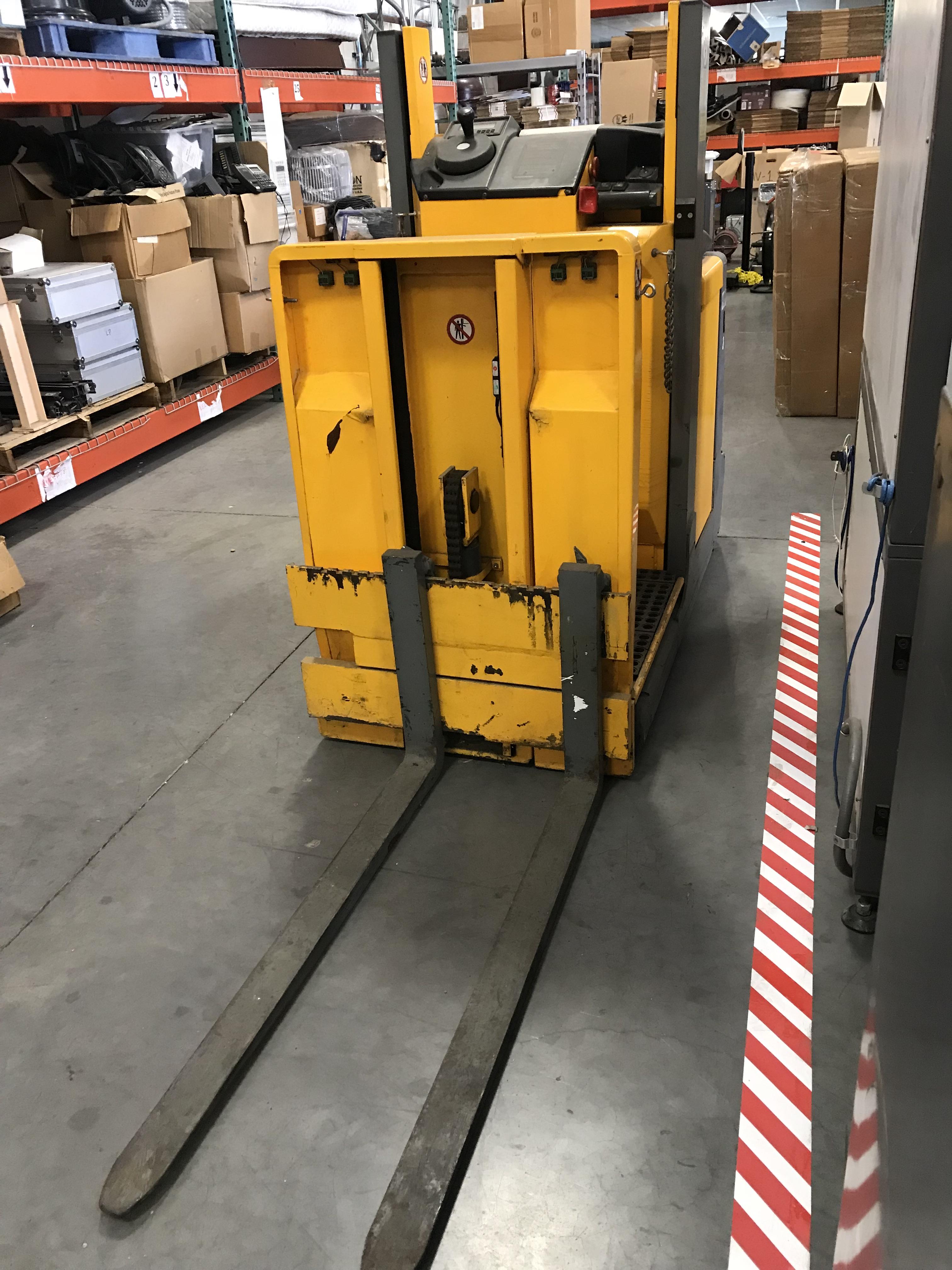 JUNGHEINRICH ELECTRIC STAND UP FORKLIFT, 2002, APPROX. 2,200 LB LIFT