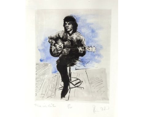  Ronnie Wood (British, b.1947) 'Mick with Guitar', signed limited edition lithograph, signed, inscribed and numbered 44/275 i