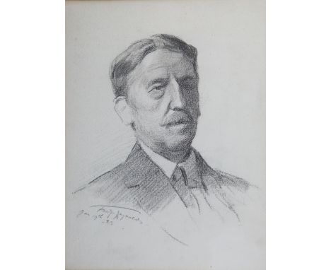 Frank Reynolds (British, 1876-1953) Self portrait pencil, 11½ x 9in.(29.3 x 22.8cm.); together with a watercolour by the sam