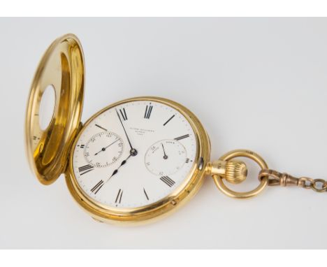 A fine 18ct gold half-hunter pocket watch by Victor Kullberg, London, No.3752, casemaker John Martin, London 1880, signed 45m