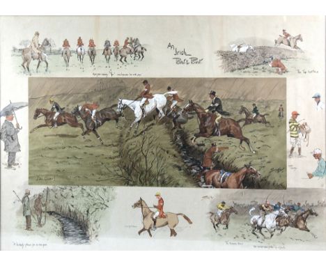  After Charlie Johnson Payne (Snaffles) (British, 1884-1967) 'An Irish Point-to-Point', hand coloured lithograph, signed and 