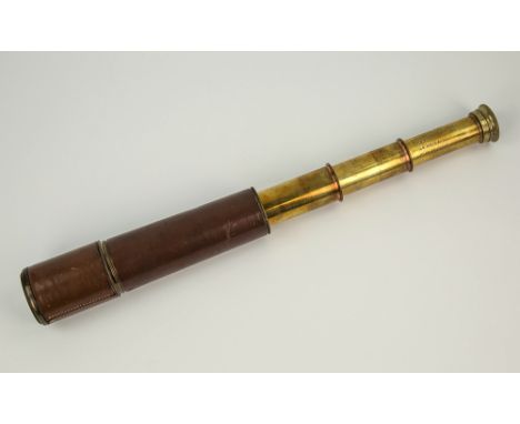  A WWII telescope of Scouting interest three draw brass scope, the first draw engraved 'TEL. SCT. REGTS. MKII, HGP, O.S. 126.