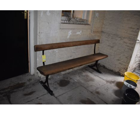 Wooden Bench with Cast Iron Ends