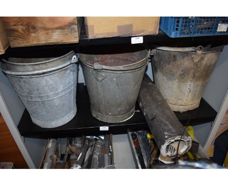 *Contents of Shelf to Include Galvanised Buckets, Roll of Pipe Insulation, etc.