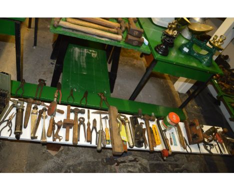 Vintage Tools; Planes, Hammers, Hand Drill, etc.