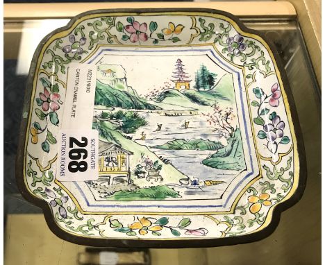 CANTON ENAMEL PLATE - 14.5CM