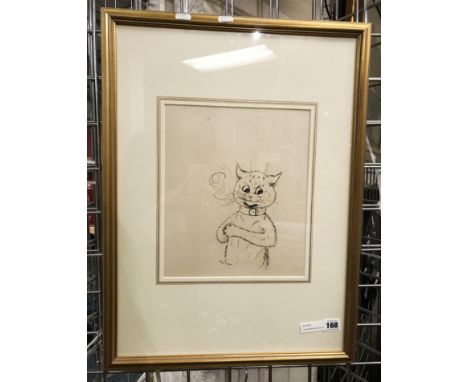 FRAMED LOUIS WAIN INK SKETCH&nbsp;- HEIGHT 59.5, WIDTH 45.5CM &amp; DEPTH 1.5CM
