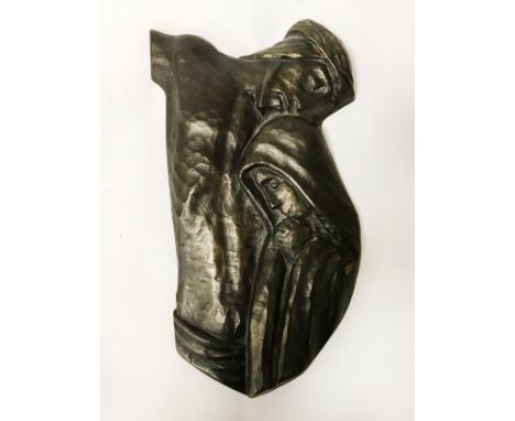 RELIEF BRONZE JESUS &amp; MARY - HEIGHT 29.5CM, WIDTH 16.5CM &amp; DEPTH 2CM