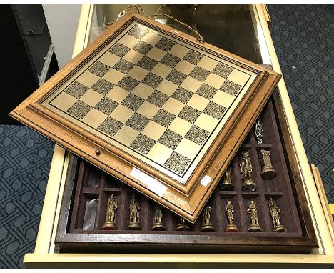 NAPOLEONIC CHESS SET - HEIGHT 46CM, WIDTH 46CM &amp; DEPTH 10CM