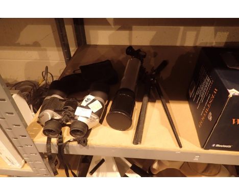 Petna 220x50 and Vivitar 4x30 binoculars and a telescope on tripod. Not available for in-house P&amp;P 