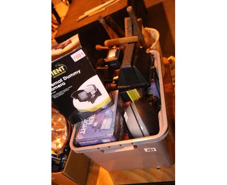 Quantity of security halogen floodlights, sentinel external cameras and another light. Not available for in-house P&amp;P 
