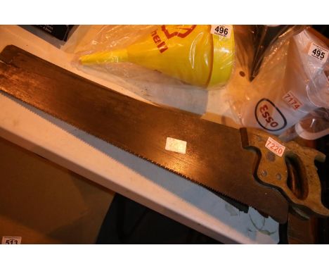 Four vintage saws by Disston, Canada. Not available for in-house P&amp;P 