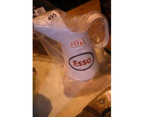 Medium sized white metal Esso oil pouring can. Not available for in-house P&amp;P 