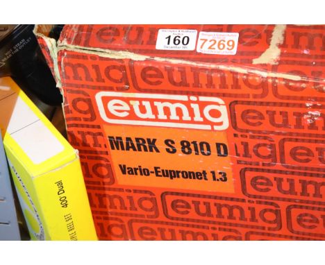 Eumig Mark 5810D film projector and three spare spools. Not available for in-house P&amp;P 