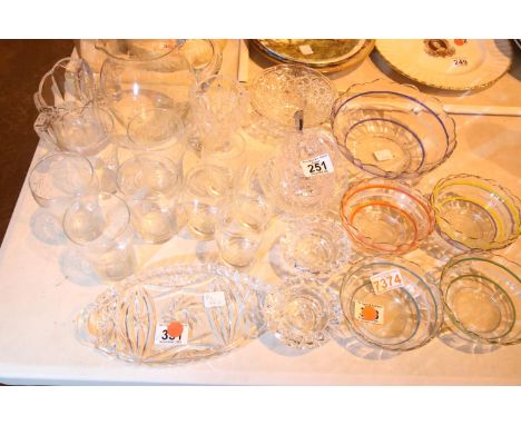 1950s vintage glass fruit set and other glassware. Not available for in-house P&amp;P 