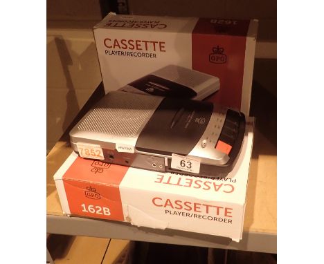 Two GPO 162B cassette players/recorder. Not available for in-house P&PCondition Report: This item was working at the time of 
