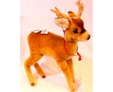 Steiff Reindeer, no button to ear. P&amp;P Group 1 (£14+VAT for the first lot and £1+VAT for subsequent lots) 