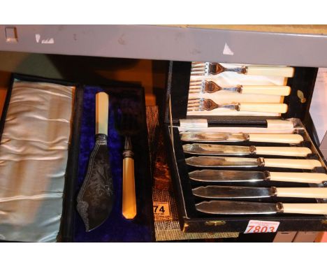 Four cases of vintage cutlery. Not available for in-house P&amp;P 