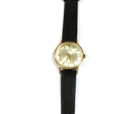 A mid-size gold plated Eterna 'Eterna-Matic' automatic strap watch, c.1960, ref. 432 T, 32mm diameter, with a silvered dial, 