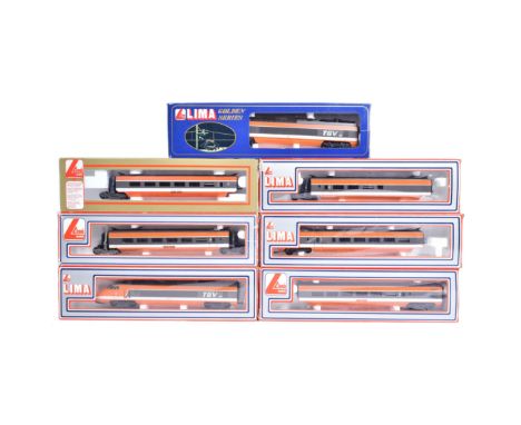 Model Railway - a collection of x9 Lima OO gauge locomotives and carriages of TGV interest (France's Intercity high-speed rai