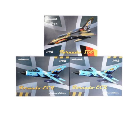 Models - a collection of x3 Czech made ' Eduard ' 1/48 scale plastic model kits of aviation interest comprising x2 Tornado EC