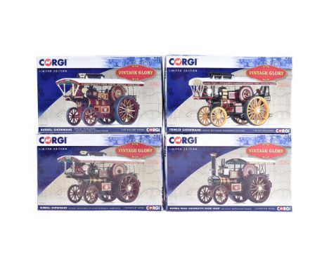 Diecast - a collection of x4 original Corgi 1/50 scale ' Vintage Glory ' diecast steam models comprising; Burrell Showmans ' 