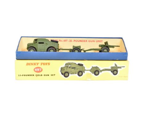 Dinky Toys - No. 697 25-Pounder Field Gun Set - an original vintage Dinky Toys boxed diecast military / army model No. 697. G