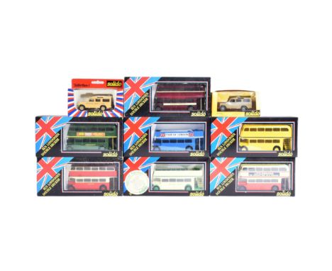 Diecast - a collection of assorted Solido made diecast models. Largely Double Decker Buses with various liveries to include; 