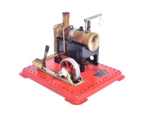 Live Steam - a vintage Mamod live steam stationary steam plant No. SE3.&nbsp; A twin cylinder superheated steam engine with f